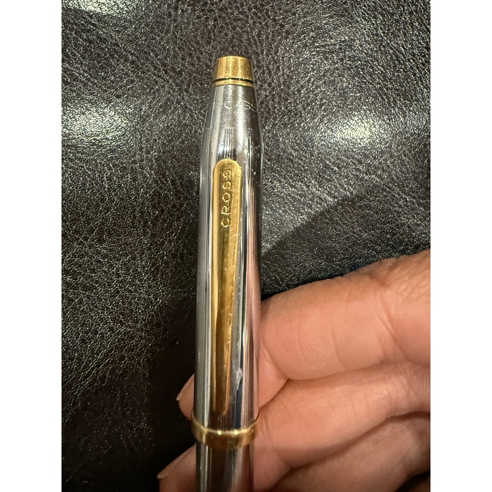 Cross Century Chrome and 23KT Gold Trim Rollerball Pen Made in USA